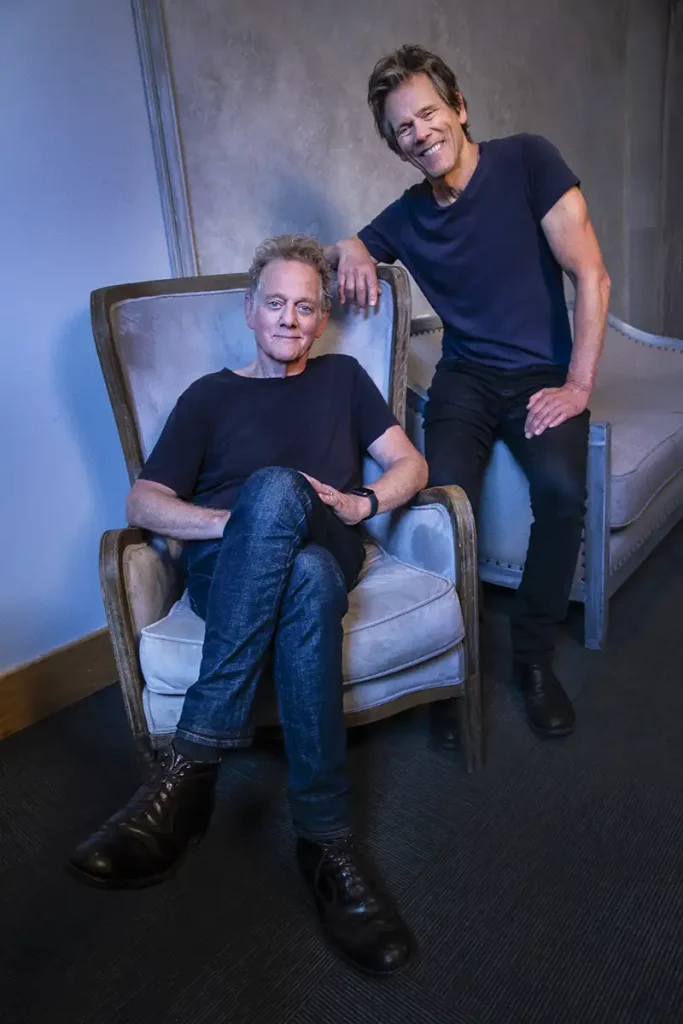 Michael and Kevin Bacon sitting together